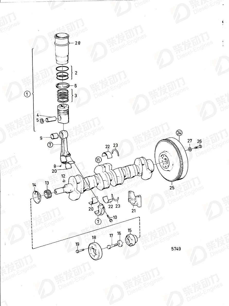 VOLVO Cylinder liner kit 876569 Drawing
